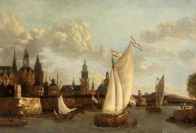 Jacobus Vrel Capriccio View of Haarlem oil painting picture